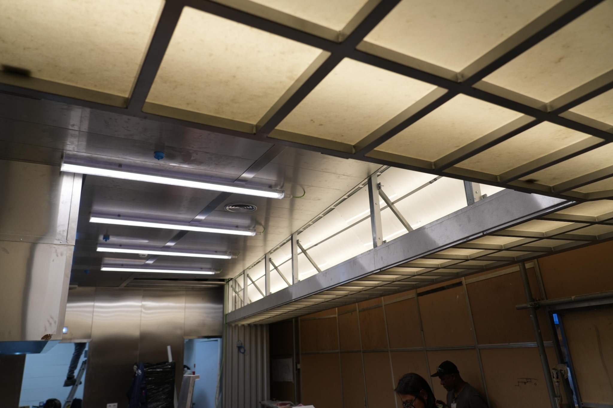 Baan Thai Canteen construction: illuminated canopy above the counter