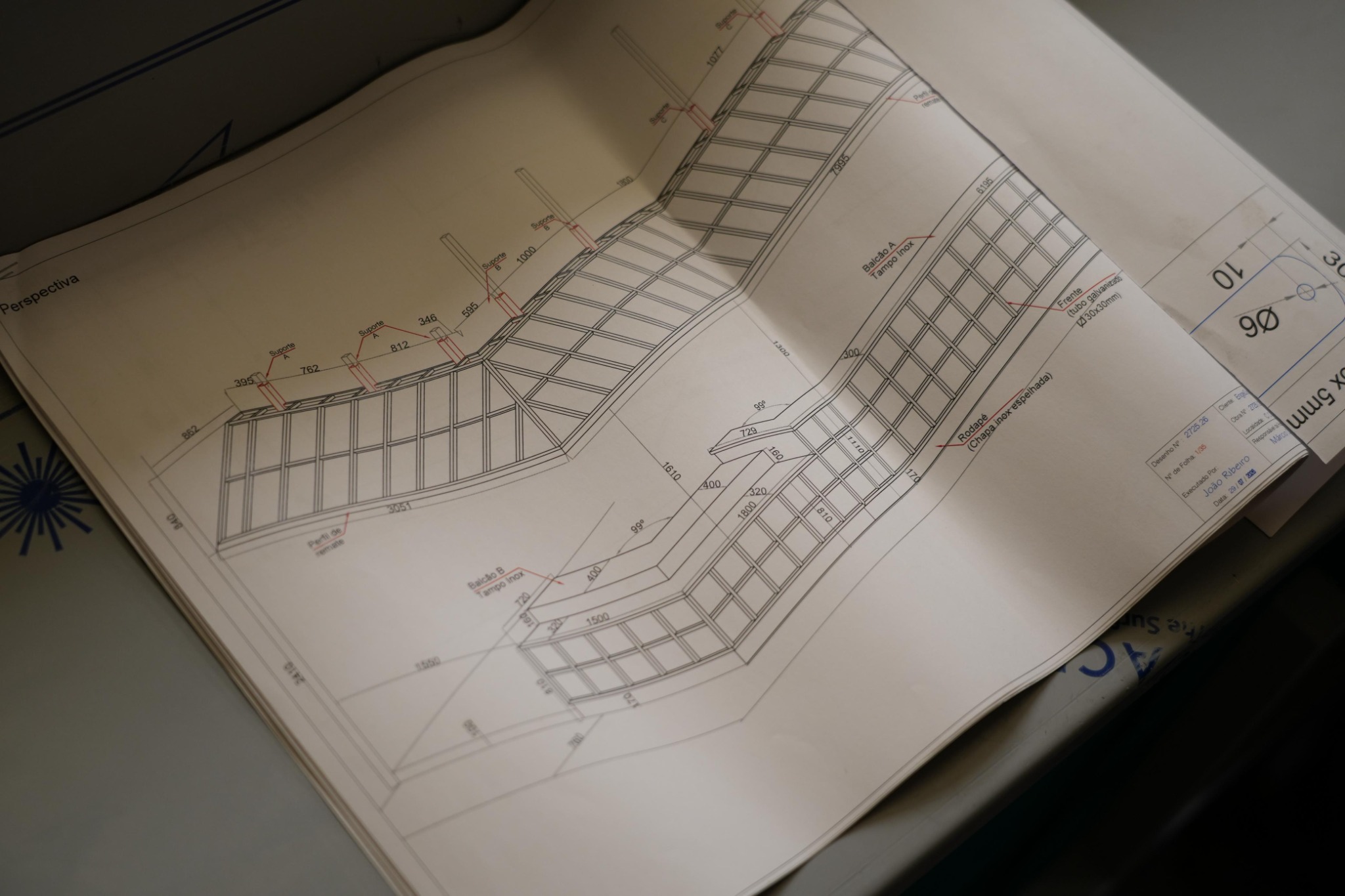 Baan Thai Canteen construction: hand-drawn setting-out plan
