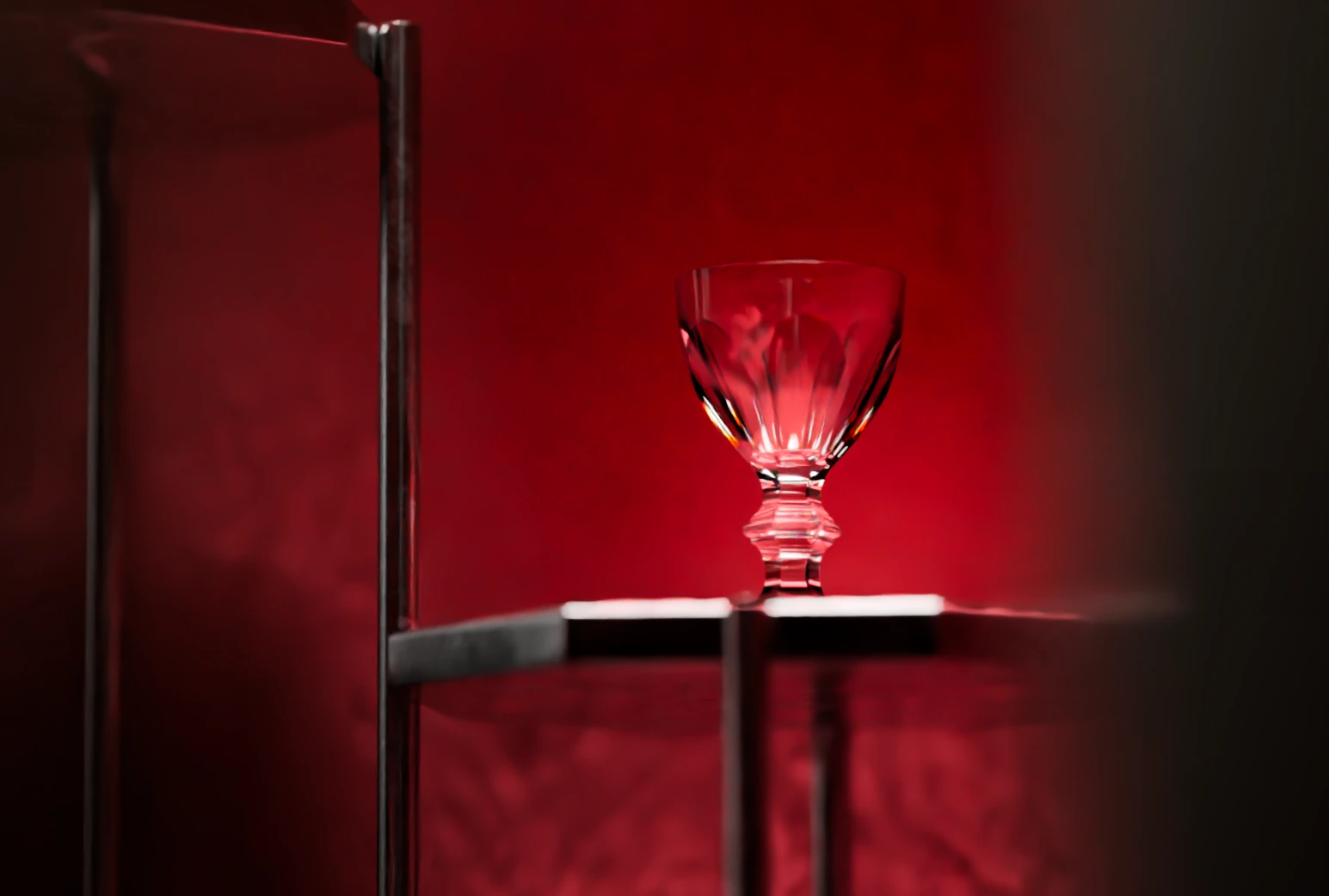 Harcourt glass and metal trays, detail