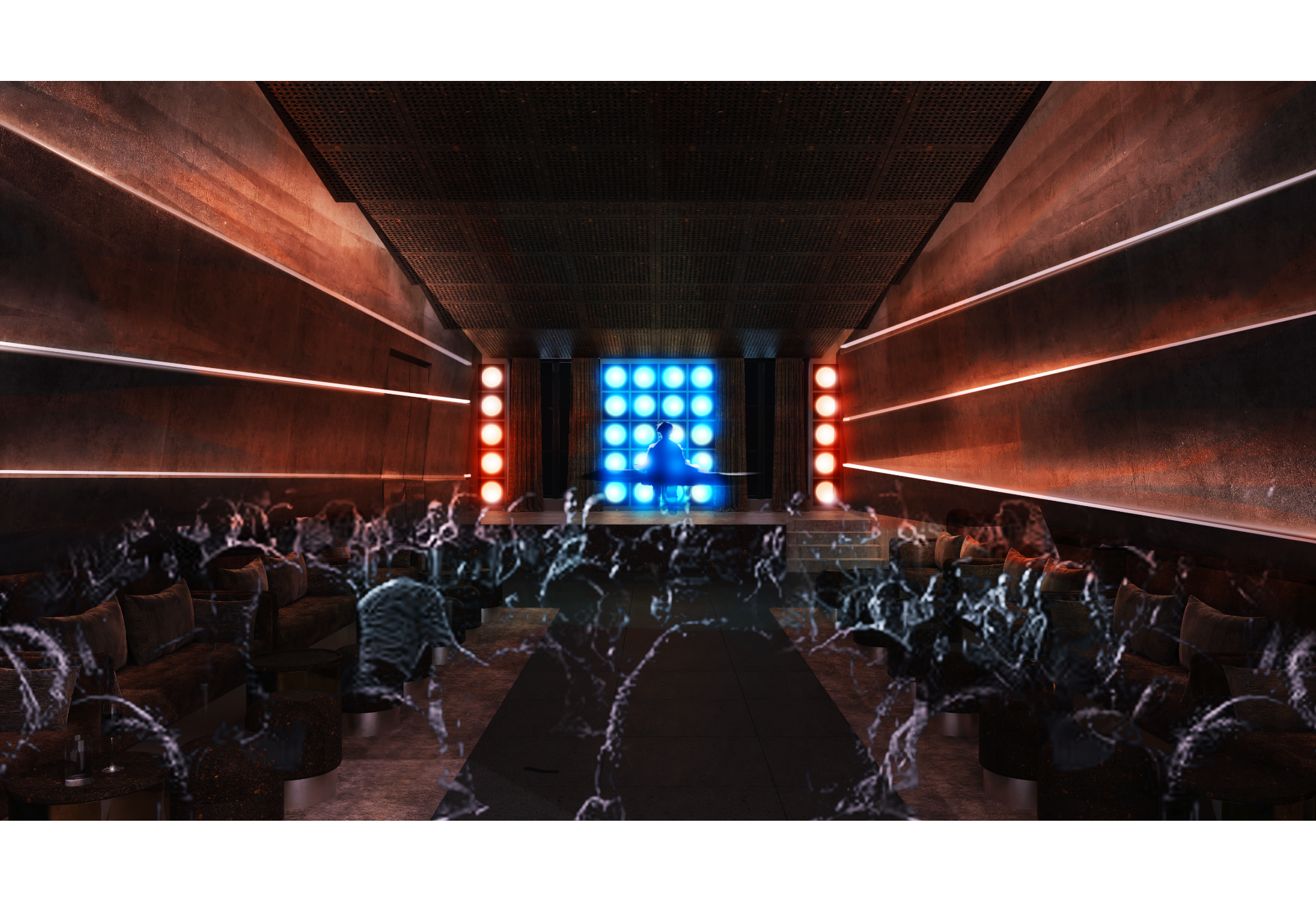 Concert room at night