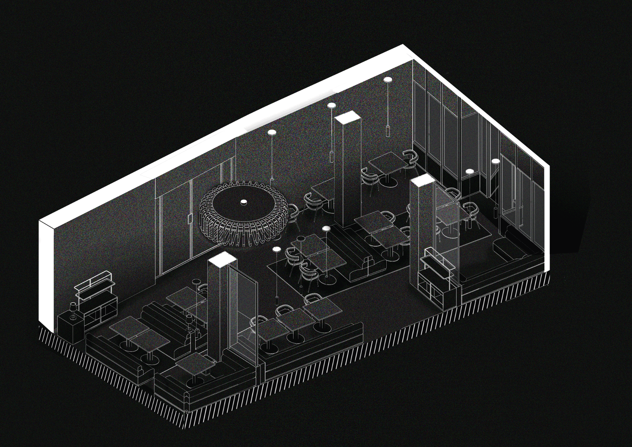 Restaurant, animated spatial sequence