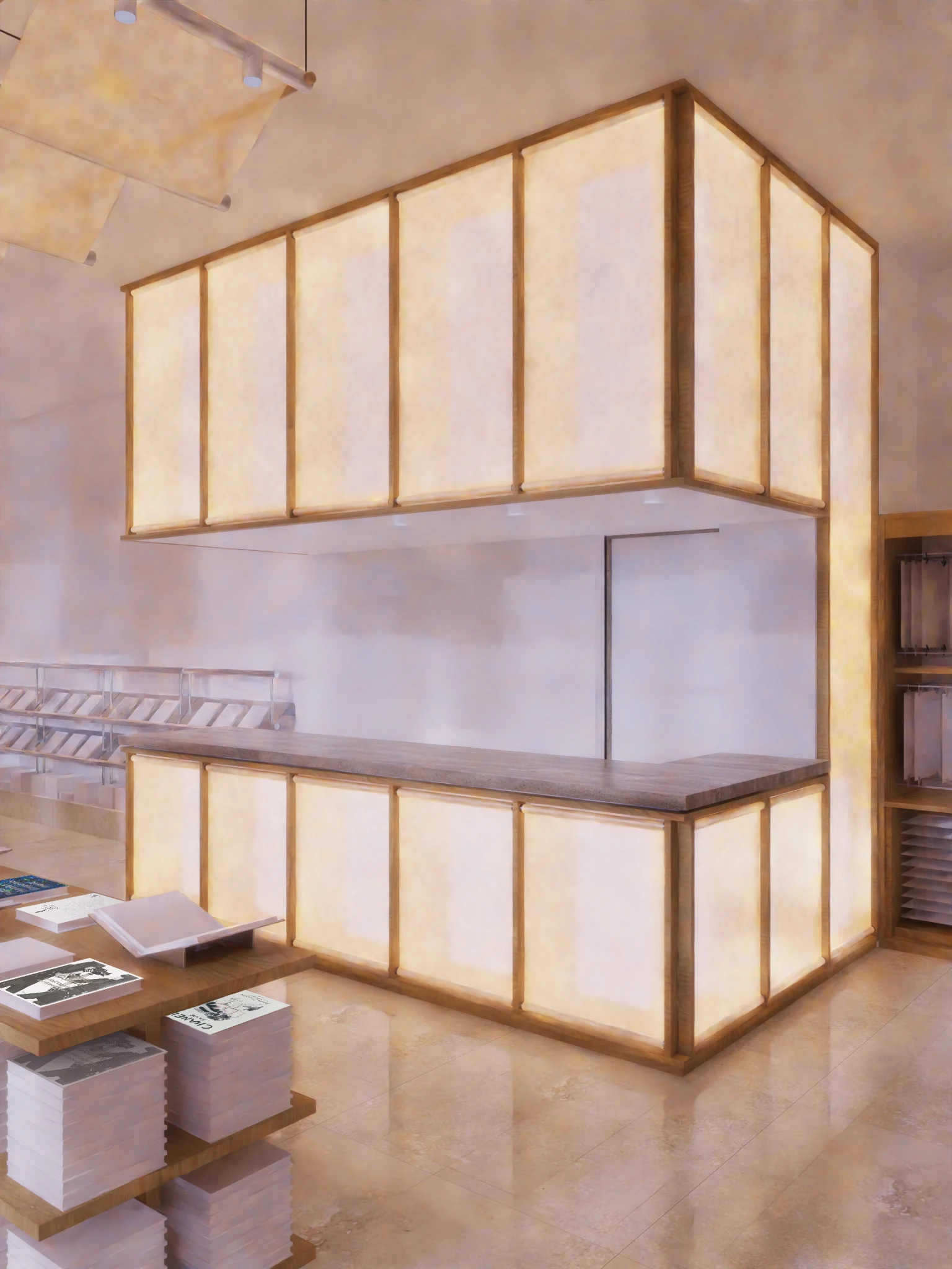 Backlit paper counter detail
